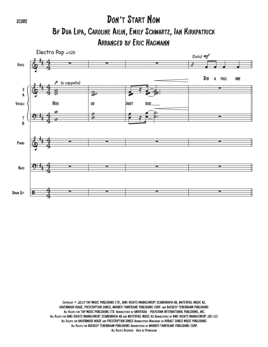 Don't Start Now Divisi scores gallery preview page 1