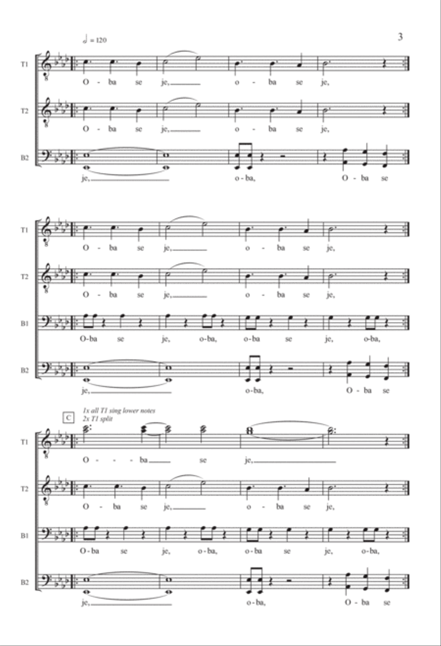 Oba Se Je A Cappella scores gallery preview page 3
