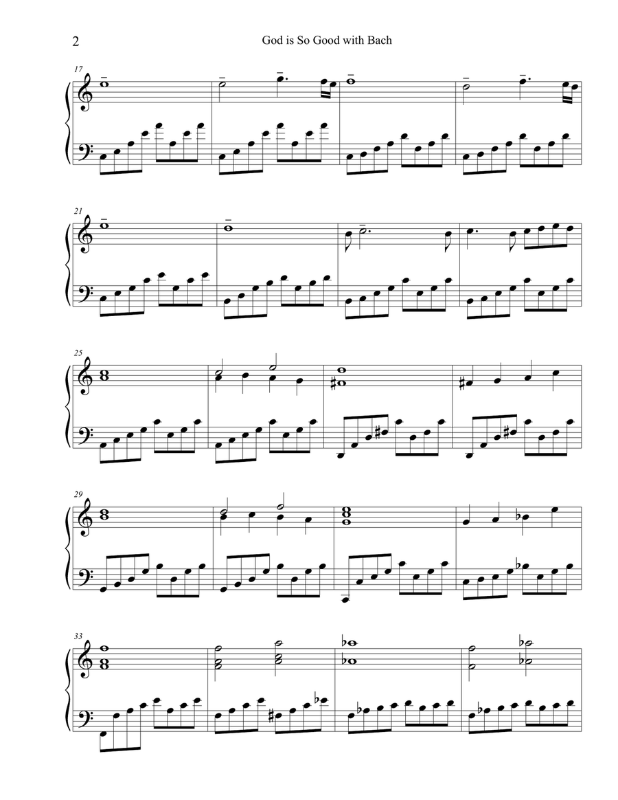 God is So Good with Bach Piano Solo scores gallery preview page 2