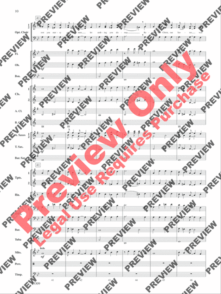 Merry Christmas to All (A Medley of Carols) Concert Band scores gallery preview page 11
