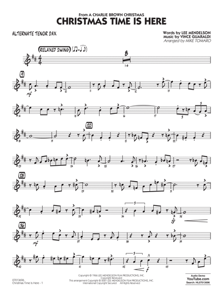 Christmas Time Is Here (arr. Mike Tomaro) - Alternate Tenor Sax