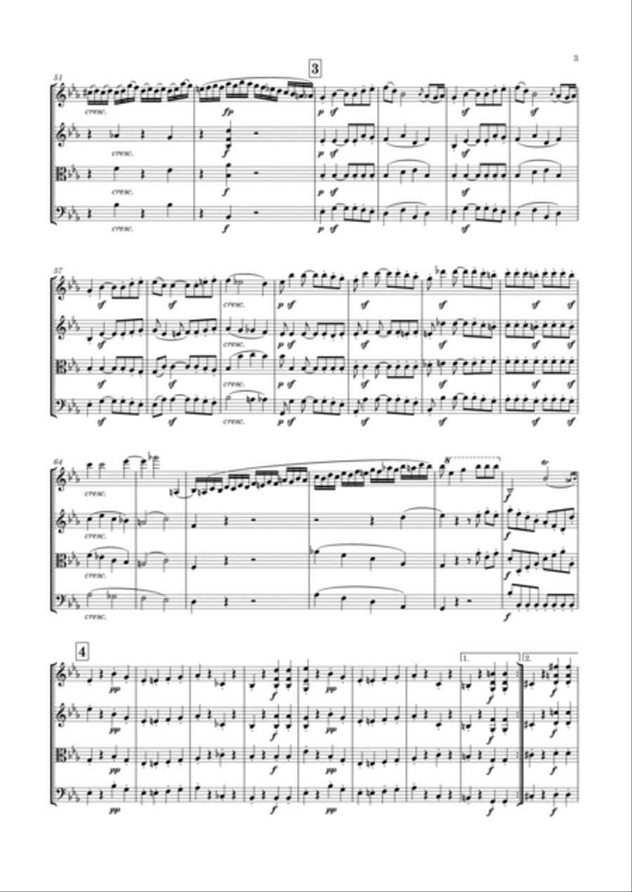 Beethoven - String Quartet No.4 in C minor, Op.18 No.4 String Quartet scores gallery preview page 4