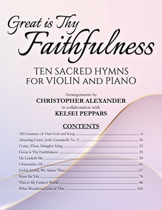 Book cover for Great is Thy Faithfulness: Ten Sacred Hymns for Violin and Piano