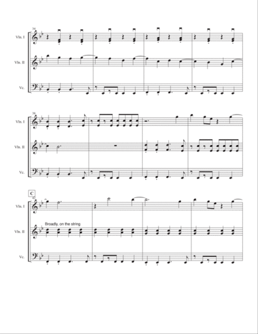 Walking On Sunshine String Trio scores gallery preview page 4