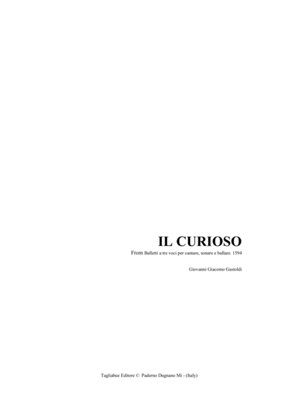 IL CURIOSO - G.G. Gastoldi - For STB Choir image number null