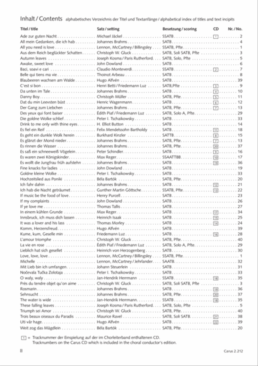 Love songs. Choral collection with CD 4-Part scores gallery preview page 3