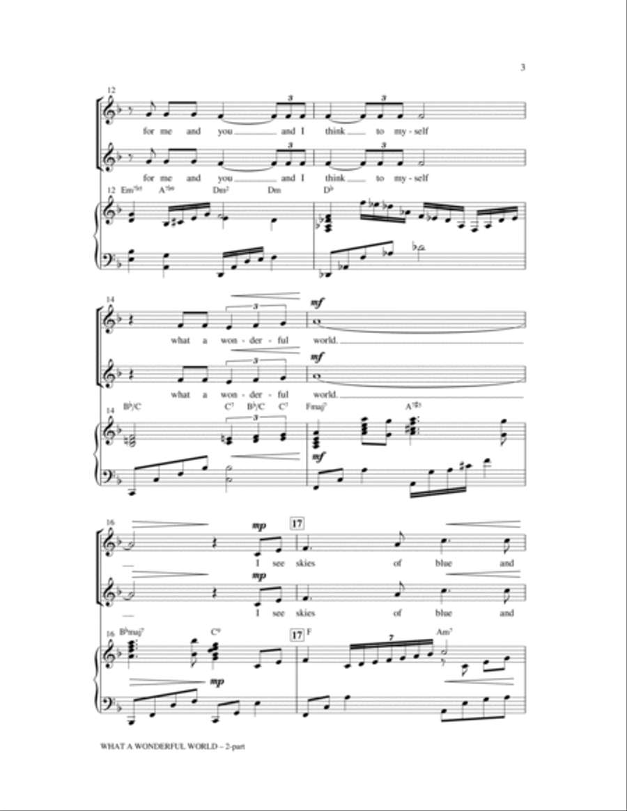 What A Wonderful World What A Wonderful World 2-Part scores gallery preview page 3