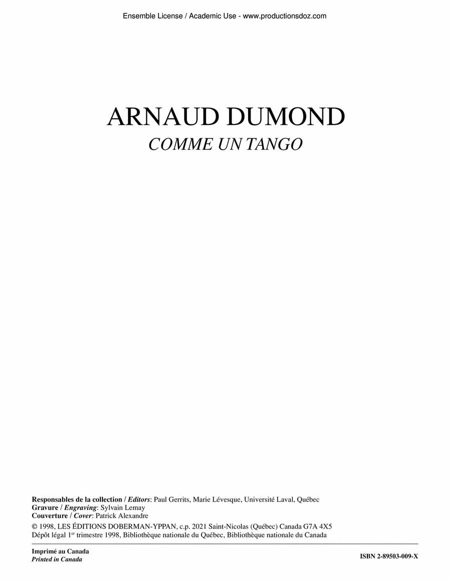 Comme un tango Comme un tango Classical Guitar scores gallery preview page 1