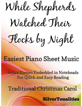 Book cover for While Shepherds Watched Their Flocks by Night Easiest Piano Sheet Music