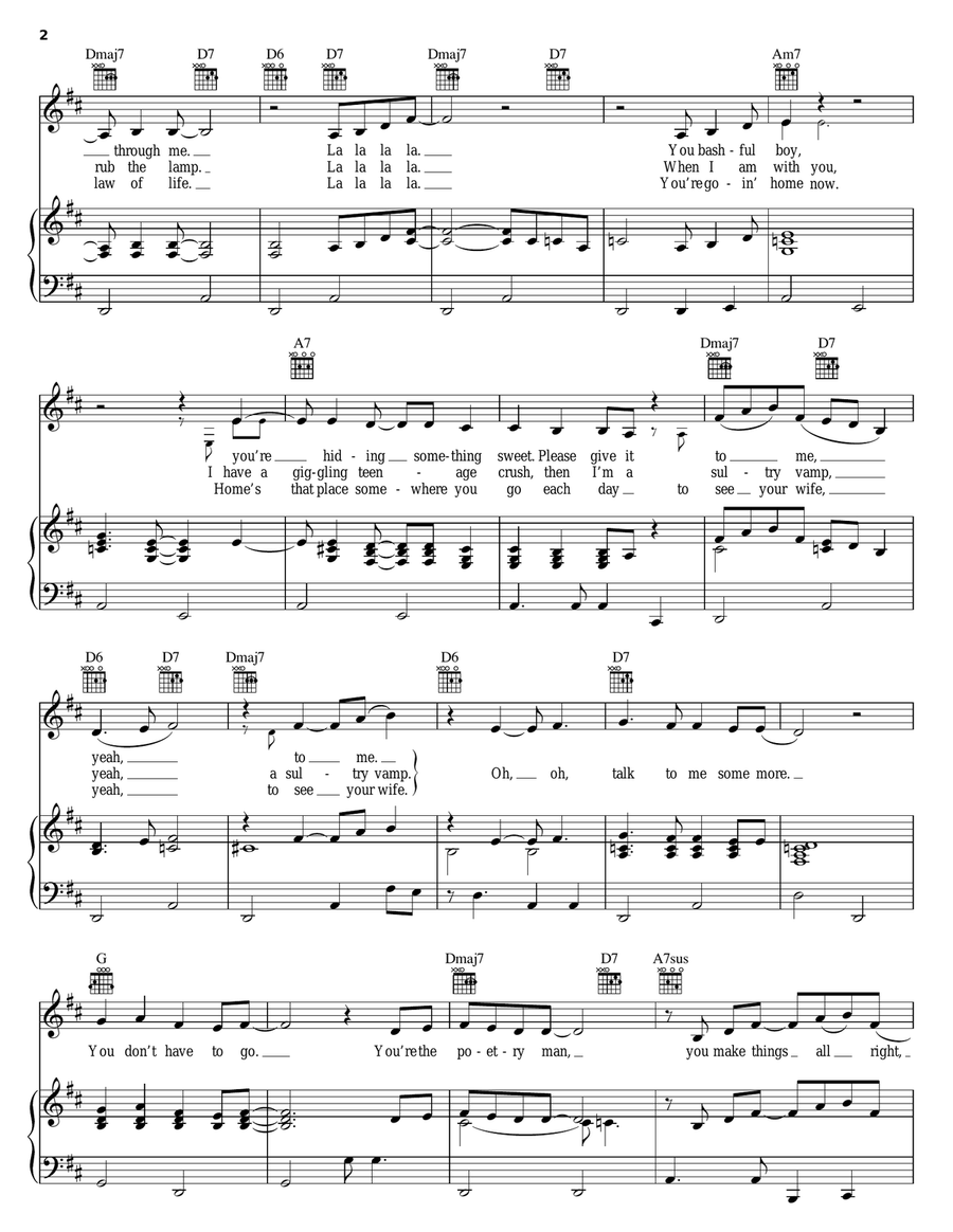 Poetry Man Poetry Man Piano, Vocal, Guitar scores gallery preview page 2