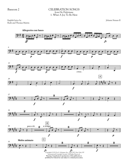 Celebration Songs (from Die Fledermaus) - Bassoon 2