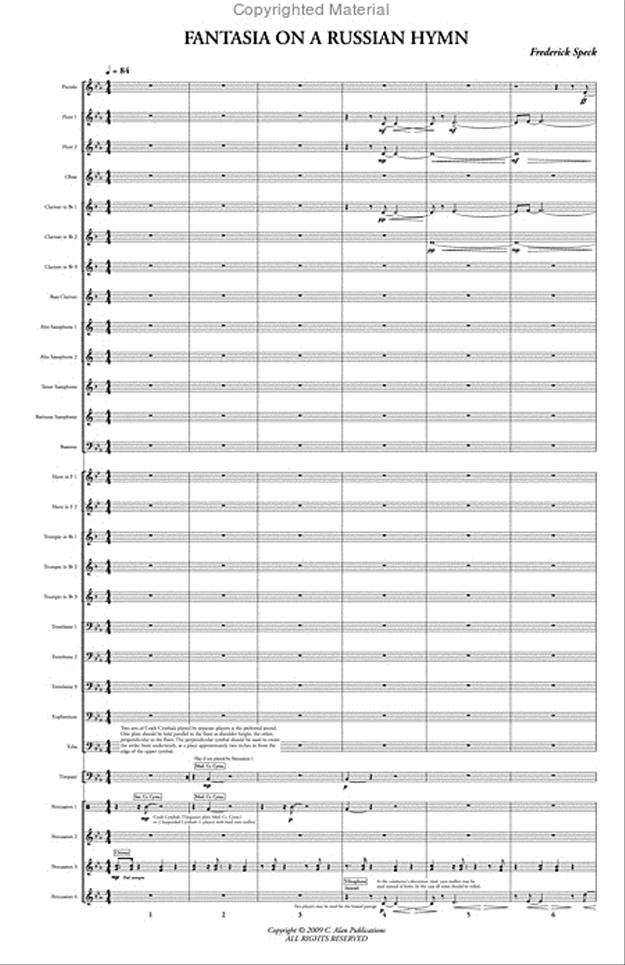 Fantasia on a Russian Hymn Concert Band scores gallery preview page 2