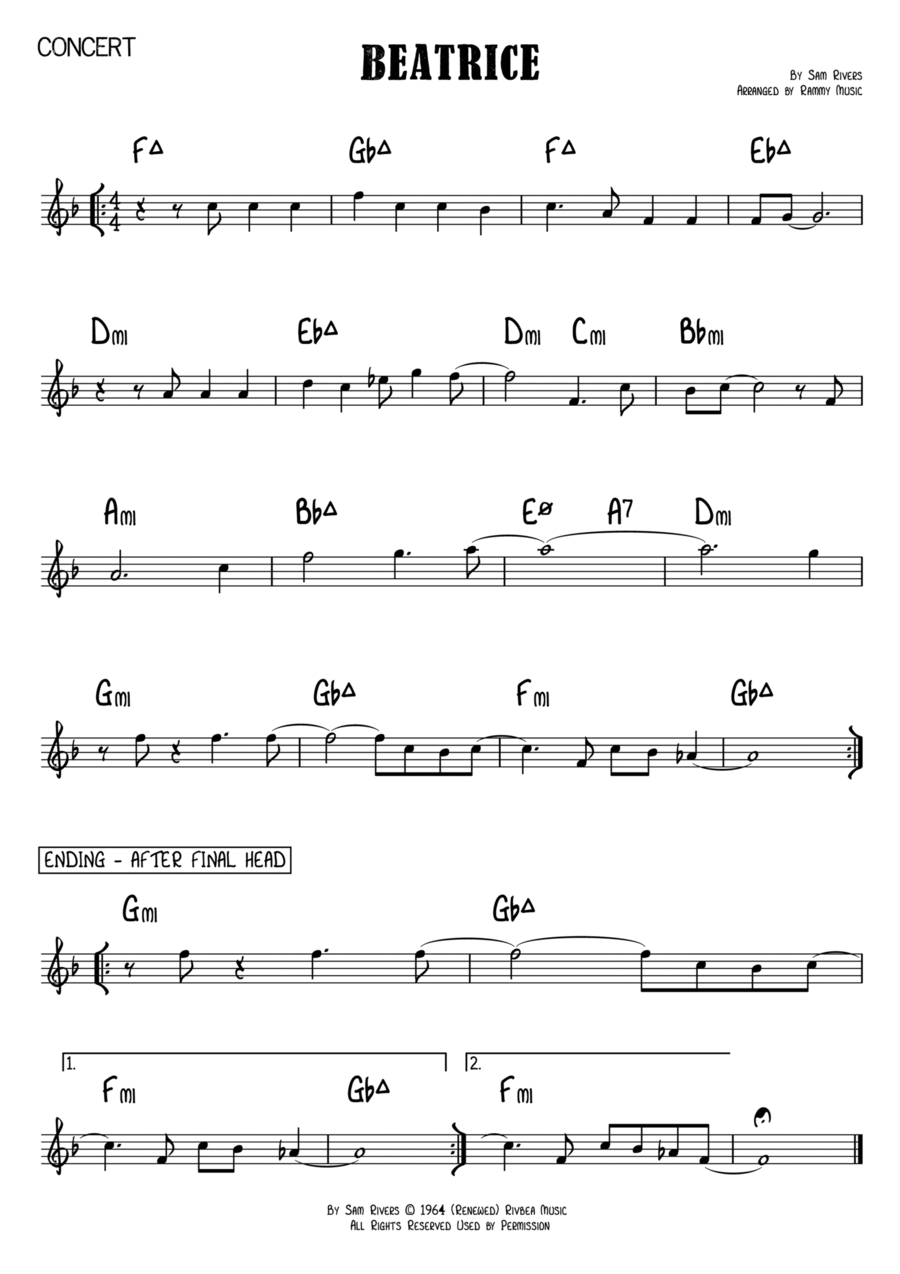 Beatrice Piano scores gallery preview page 1