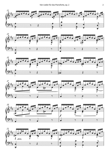 Vier Lieder fur das Pianoforte, op. 2 image number null