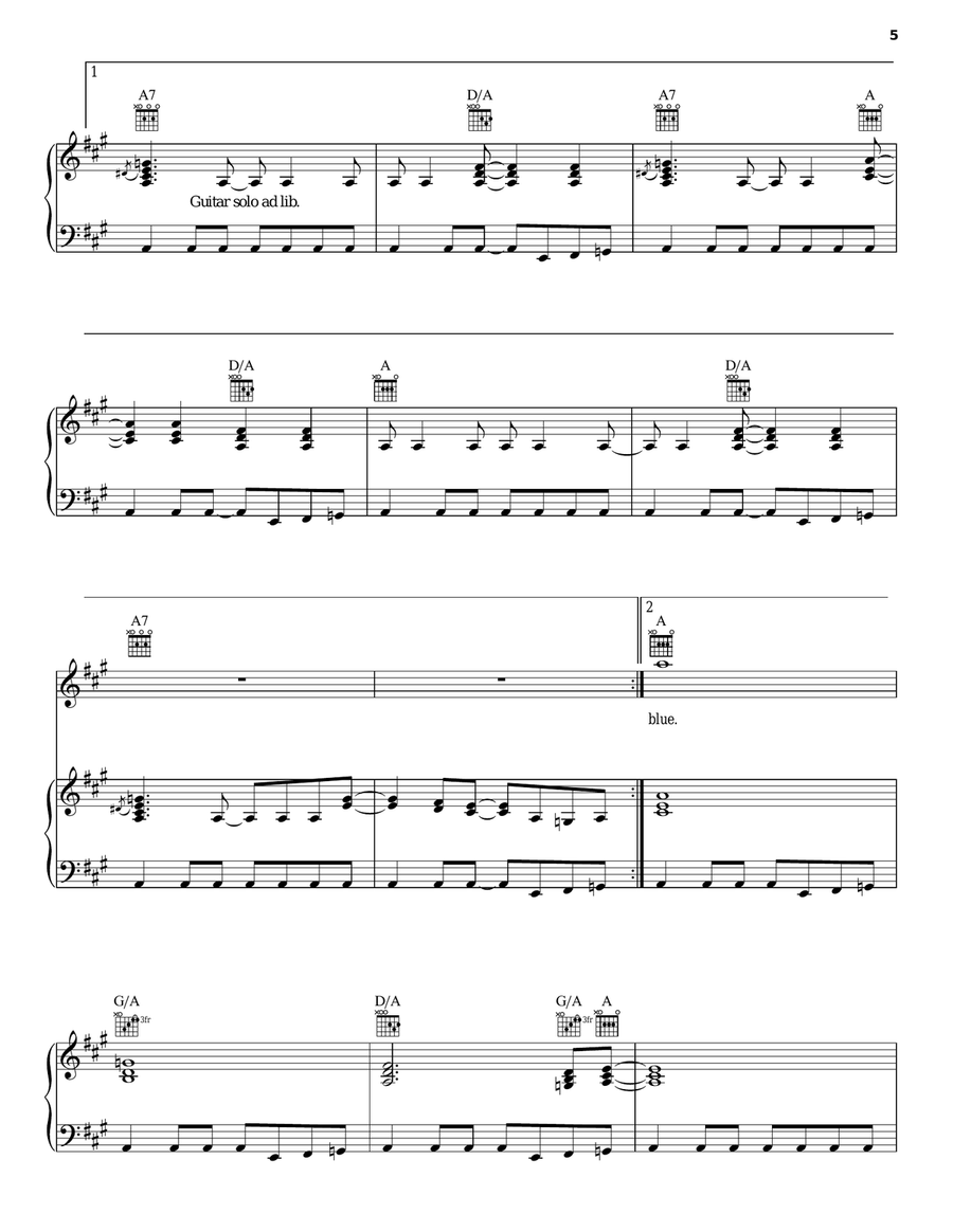 L.A. Woman L.A. Woman Piano, Vocal, Guitar scores gallery preview page 5