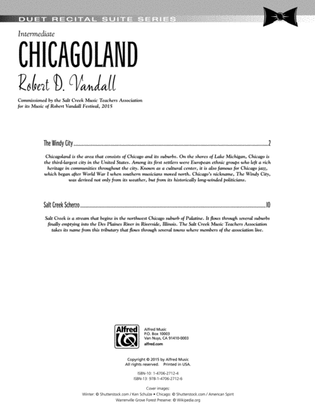 Book cover for Chicagoland - Piano Duet Suite (1 Piano, 4 Hands)