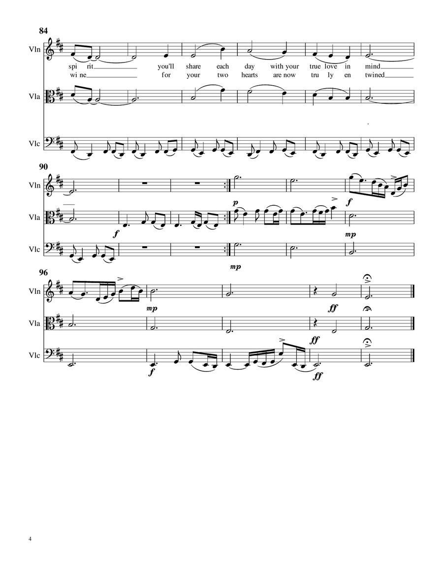 Scarborough Fair, for Violin, Viola, Cello Trio String Trio scores gallery preview page 4