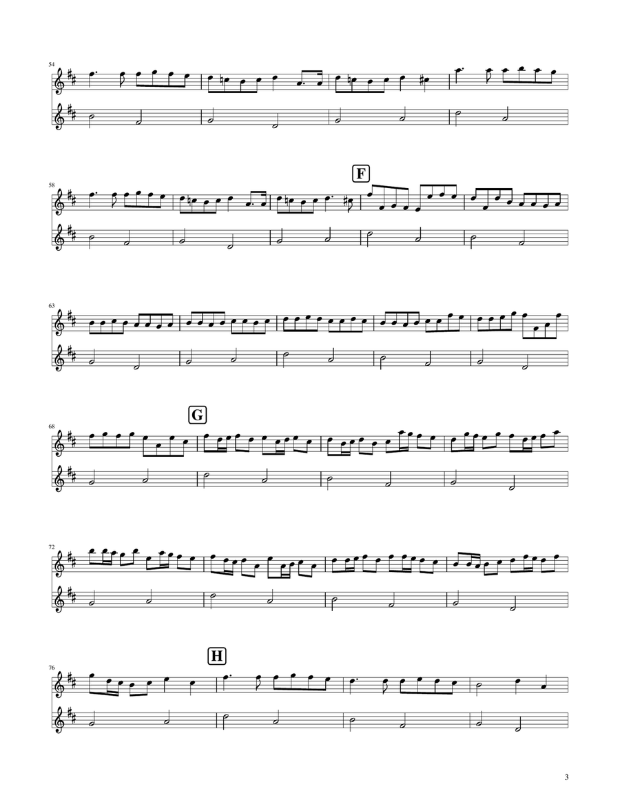 Canon in D - Flute and Oboe Duet Woodwind Duet scores gallery preview page 3