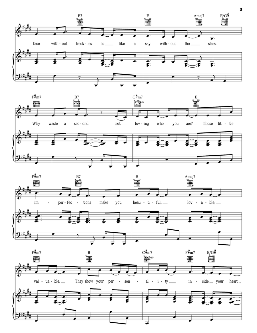 Freckles Piano, Vocal, Guitar scores gallery preview page 3