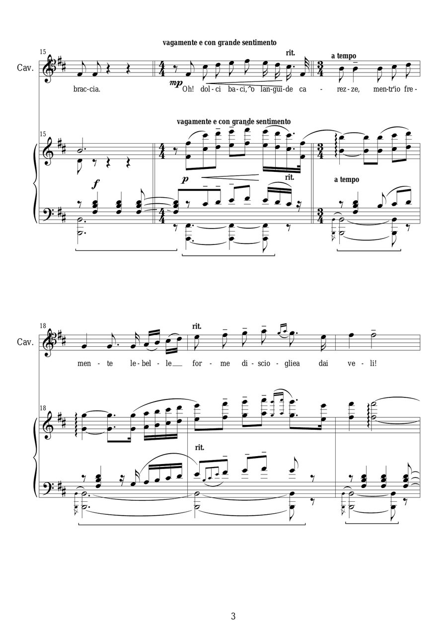 Puccini - Tosca (Act3) E lucevan le stelle - Tenor and piano Tenor Voice scores gallery preview page 3