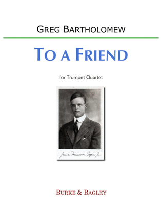 Book cover for To a Friend (Trumpet Quartet)