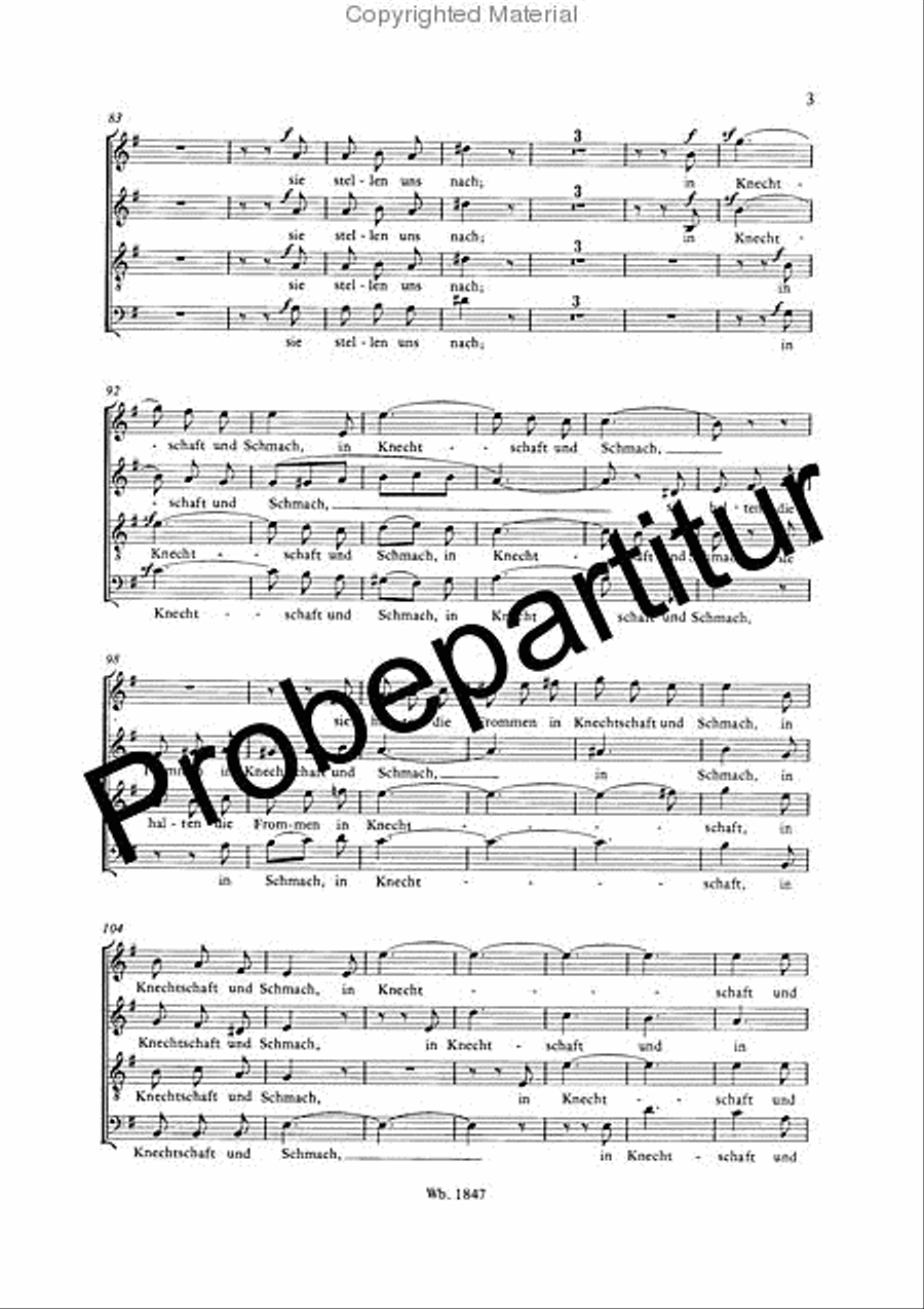 Hymn “Hör mein Bitten, Herr” MWV B 49 4-Part scores gallery preview page 4