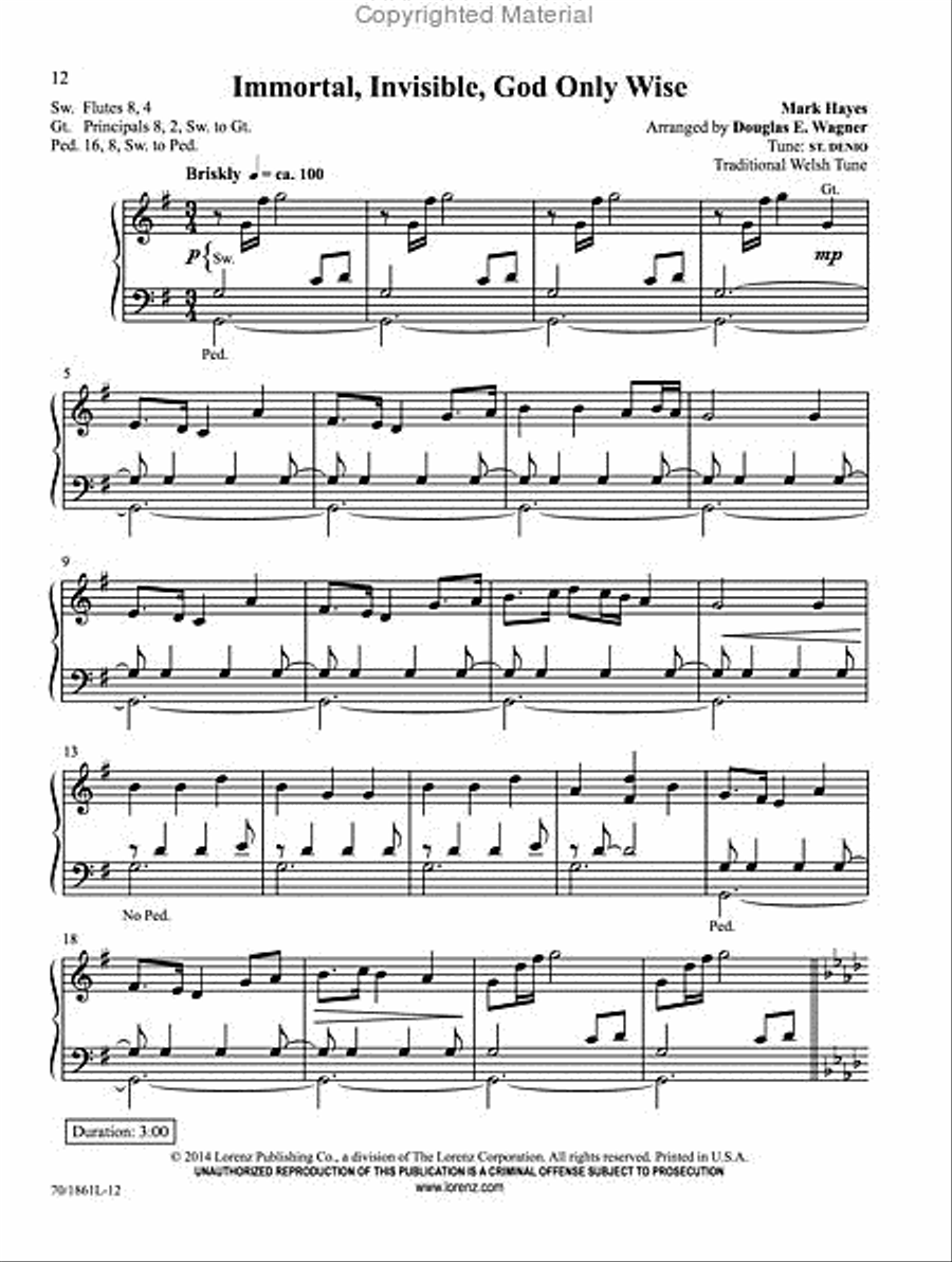 Mark Hayes: Hymns for Organ, Vol. 2 Organ Solo scores gallery preview page 4