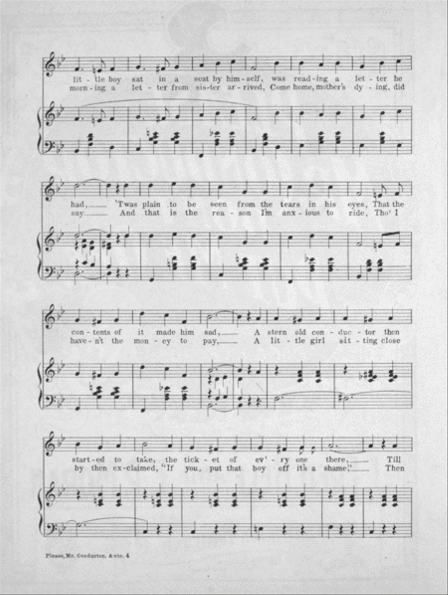 Please Mr. Conductor Don't Put Me Off. Descriptive Song & Chorus Choir scores gallery preview page 3