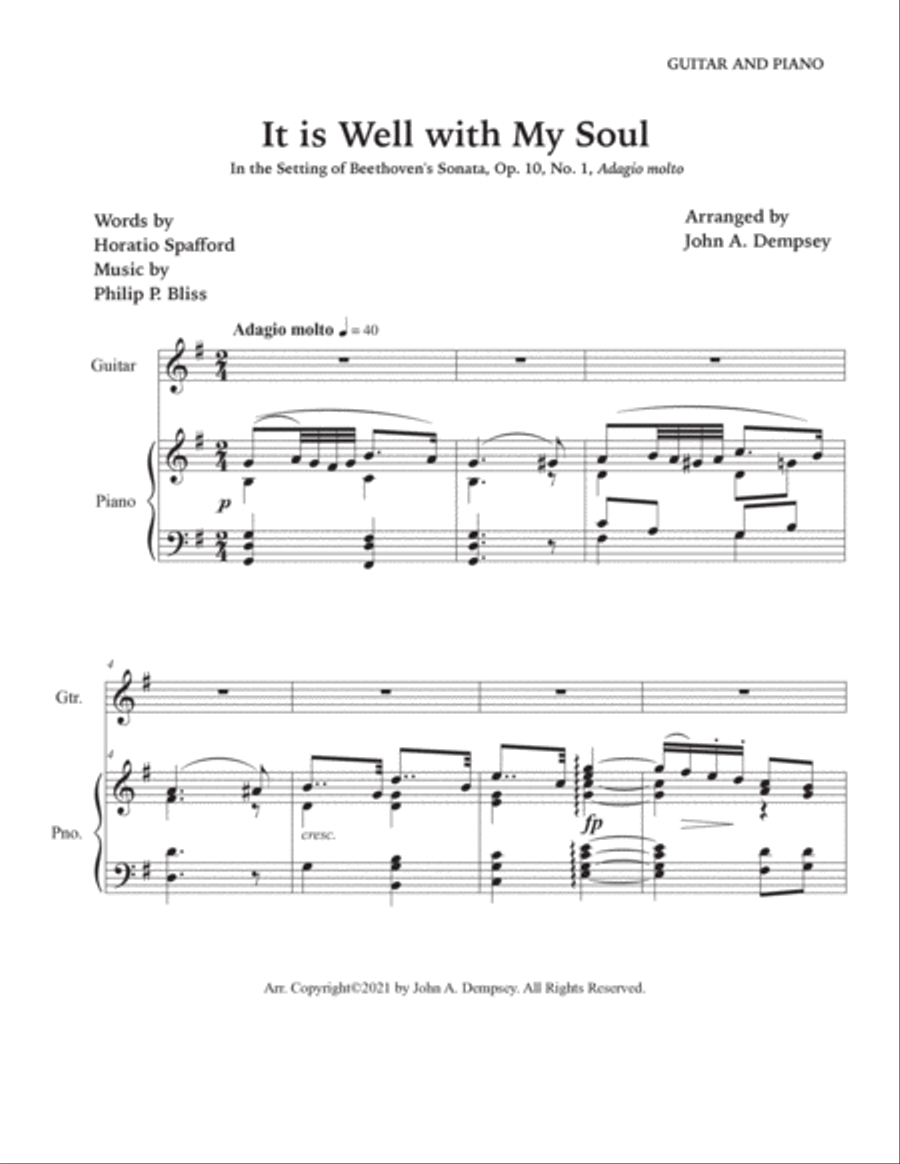 A Touch of Beethoven: It Is Well With My Soul (Guitar and Piano) Acoustic Guitar scores gallery preview page 5