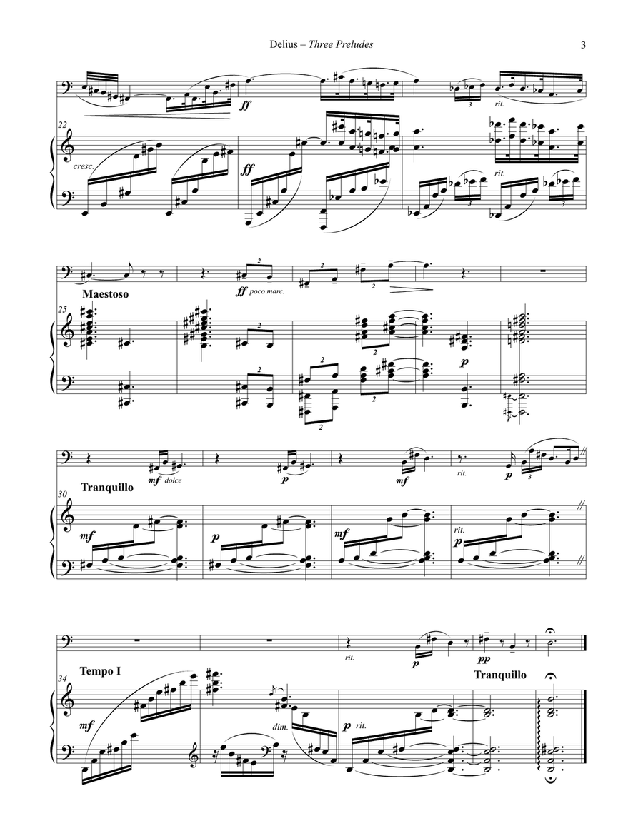 Three Preludes for Tuba or Bass Trombone and Piano Bass Trombone scores gallery preview page 3