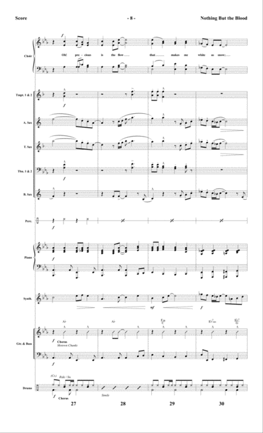 Nothing But the Blood - Instrumental Ensemble Score and Parts Choir scores gallery preview page 10