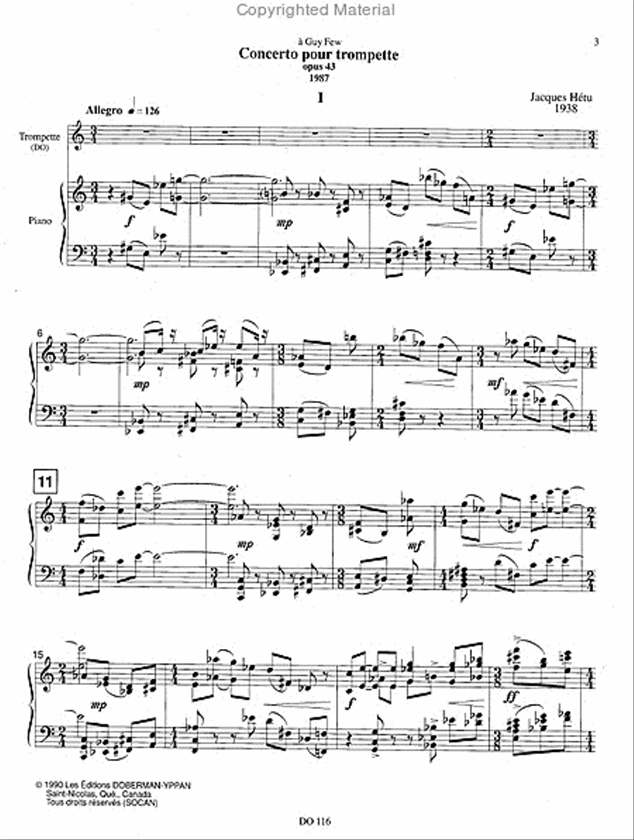 Concerto pour trompette, opus 43 (réduction de piano) Piano Solo scores gallery preview page 2
