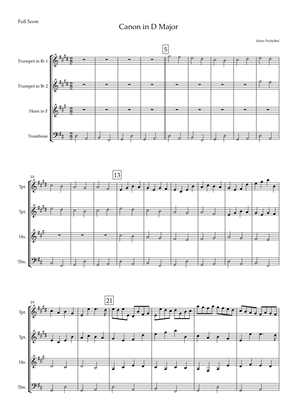 Book cover for Canon in D Major (Johann Pachelbel) for Brass Quartet