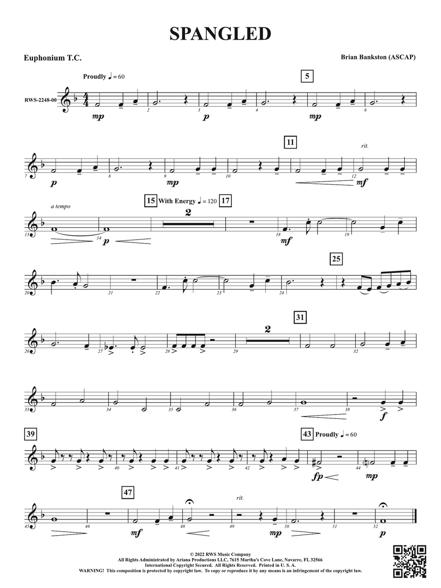 Spangled: Baritone T.C. Spangled: Baritone T.C. Baritone Horn TC scores gallery preview page 1