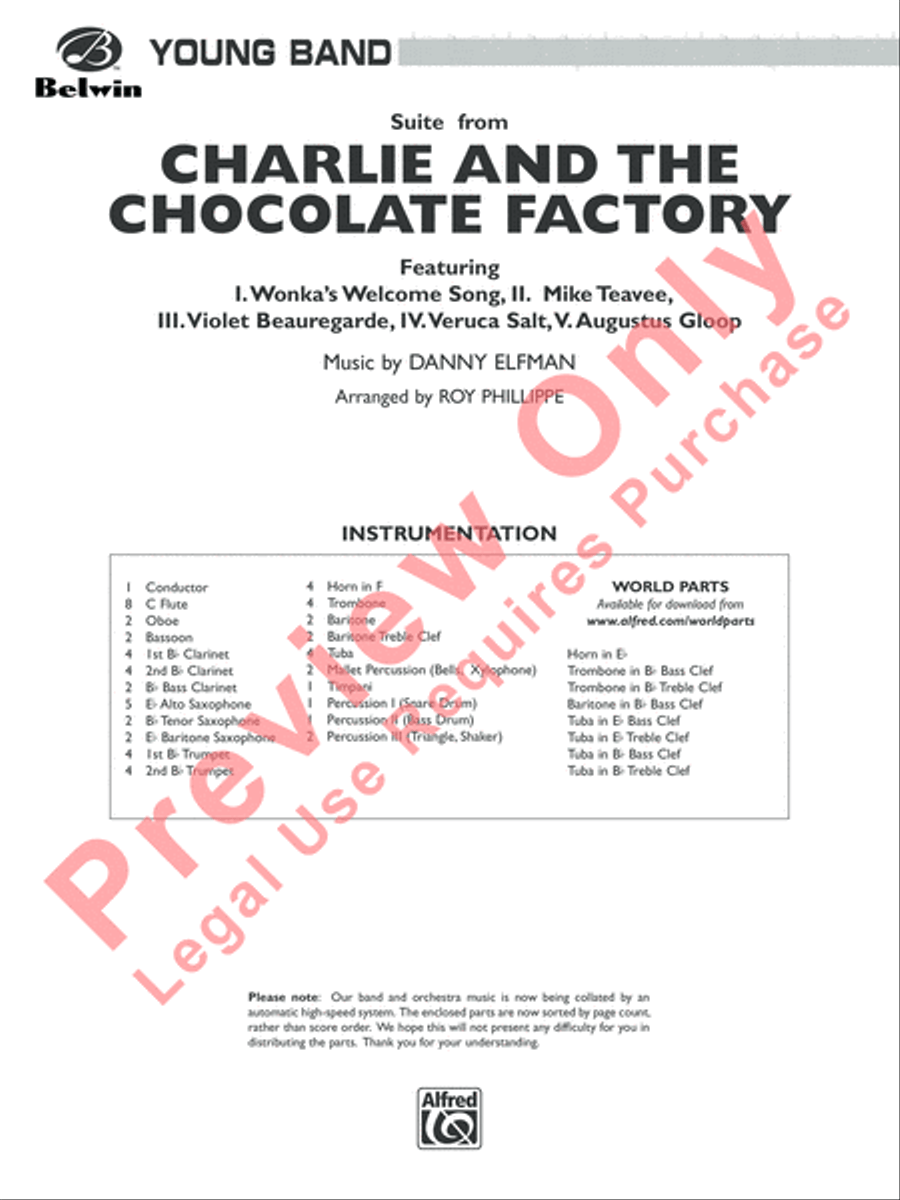 Charlie and the Chocolate Factory, Suite from Concert Band scores gallery preview page 2