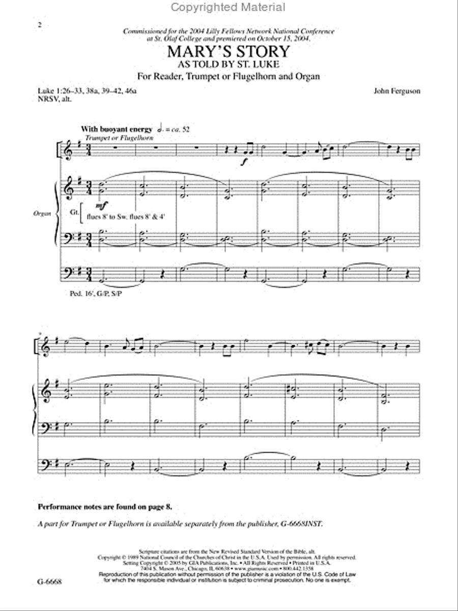 Mary's Story: As Told by St. Luke Flugelhorn scores gallery preview page 2
