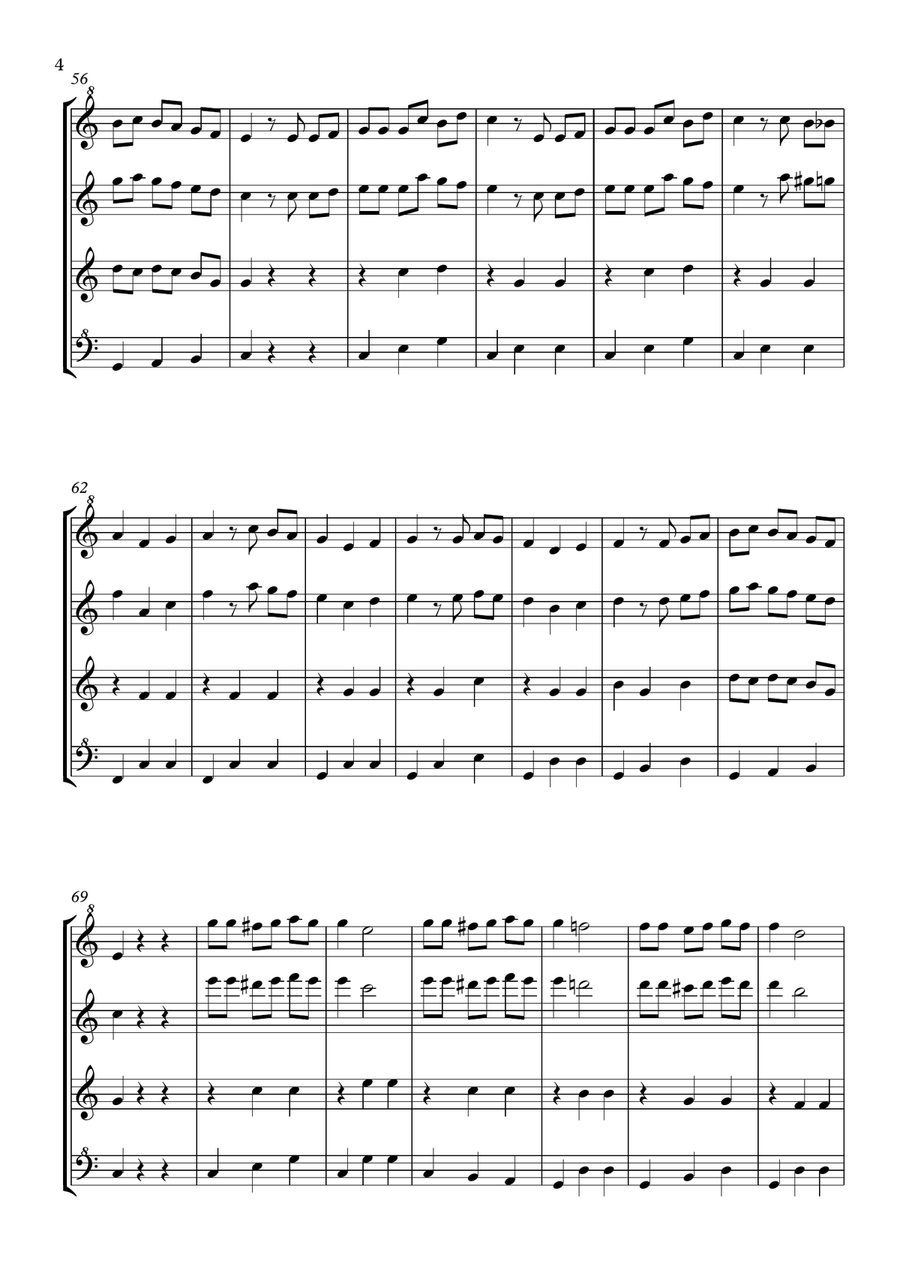 EL JARABE TAPATIO (The Mexican Hat Dance) - for recorder quartet Small Ensemble scores gallery preview page 6