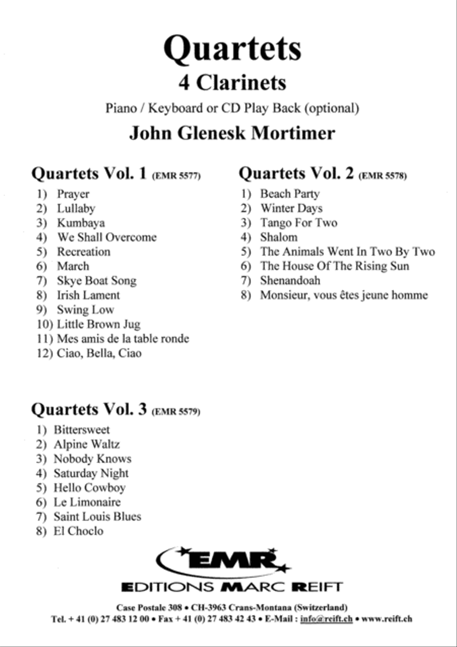 Quartets Volume 2 Quartets Volume 2 Clarinet scores gallery preview page 2