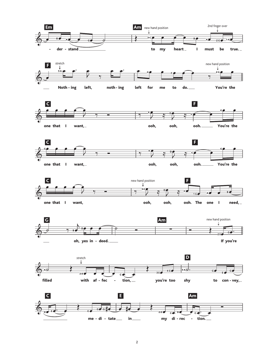 You're The One That I Want (from Grease) Piano Solo scores gallery preview page 2