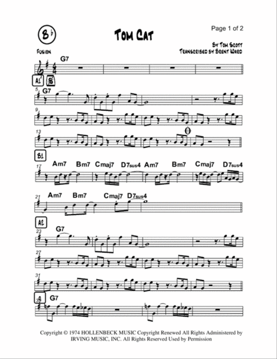 Tom Cat Piano scores gallery preview page 3