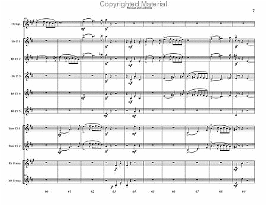 Russlan and Ludmilla Overture Clarinet Choir scores gallery preview page 8