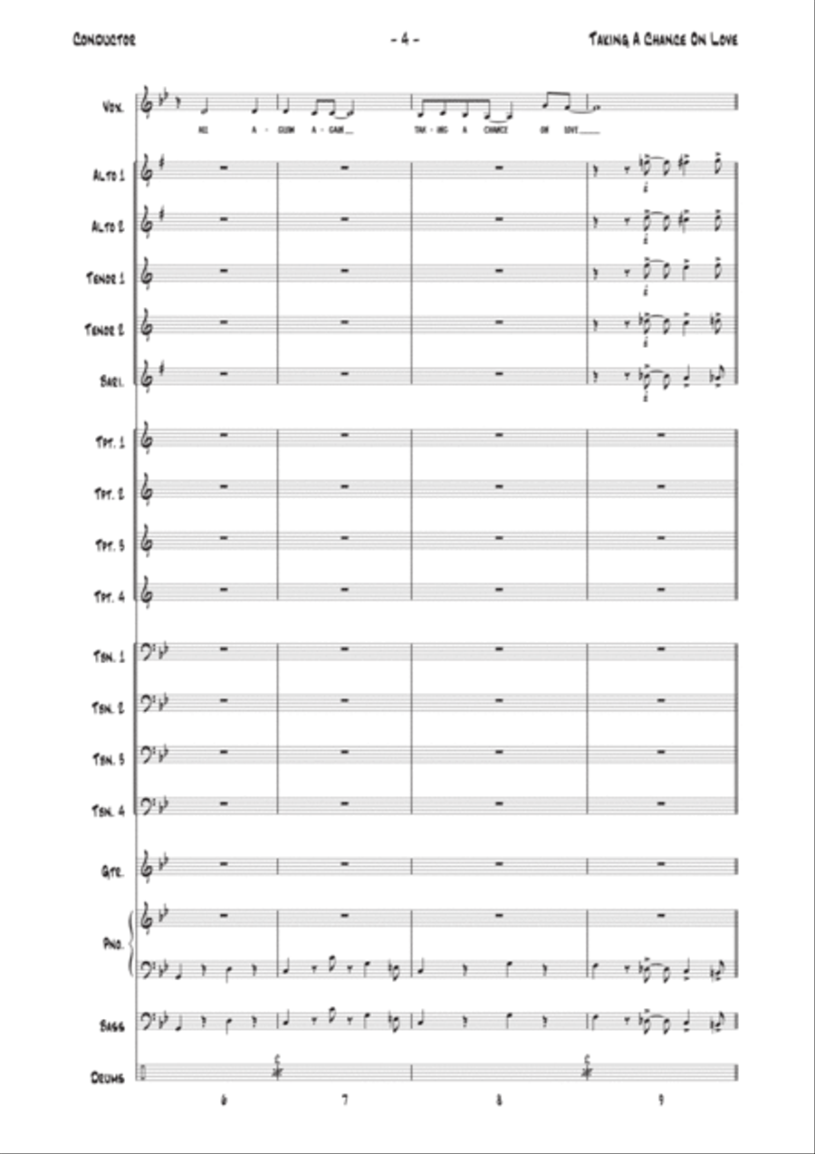 Taking A Chance On Love Jazz Ensemble scores gallery preview page 4