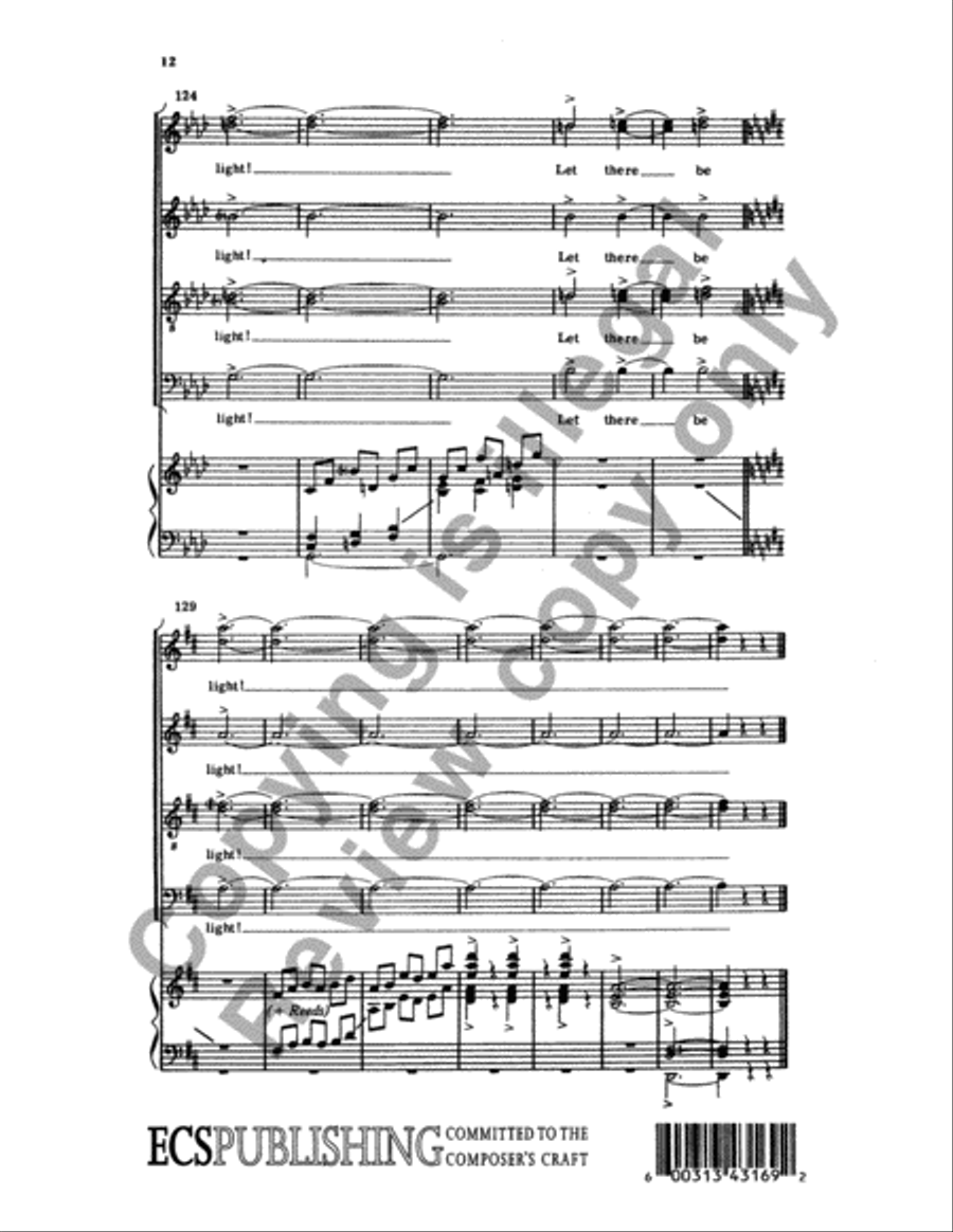 Let There Be Light! (Choral Score) 4-Part scores gallery preview page 25