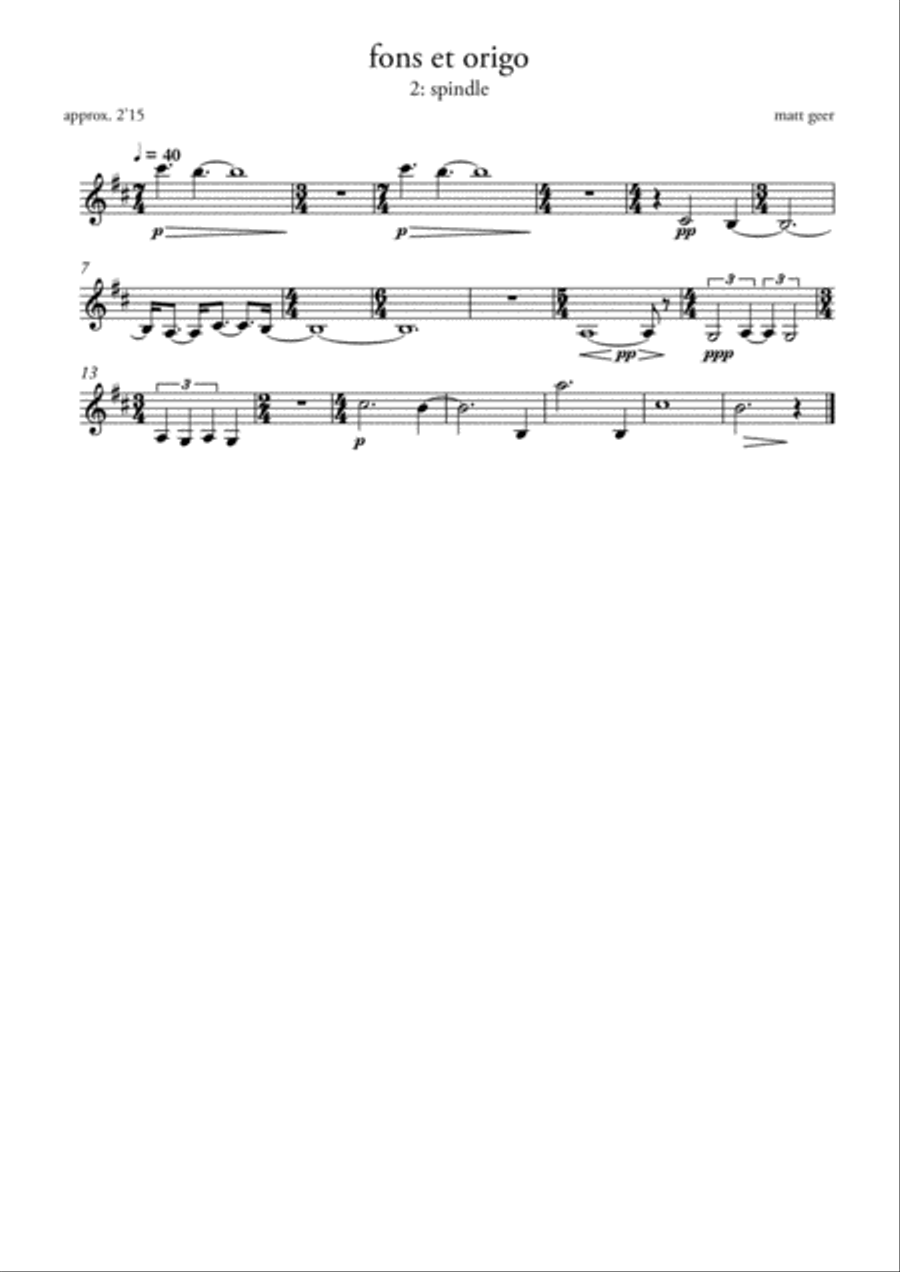 Fons et origo (Individual clarinet part) Woodwind Quintet scores gallery preview page 5