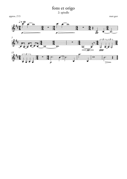 Fons et origo (Individual clarinet part)