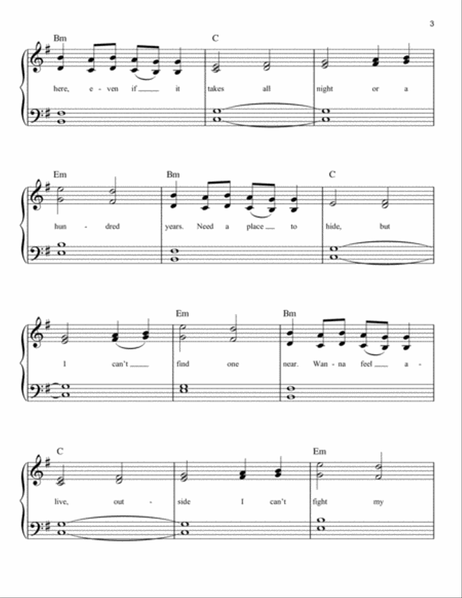 lovely (from 13 Reasons Why) Easy Piano scores gallery preview page 3