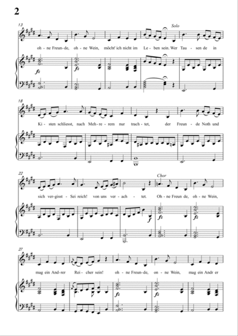 Schubert-Trinklied in E for Vocal and Piano Voice scores gallery preview page 3