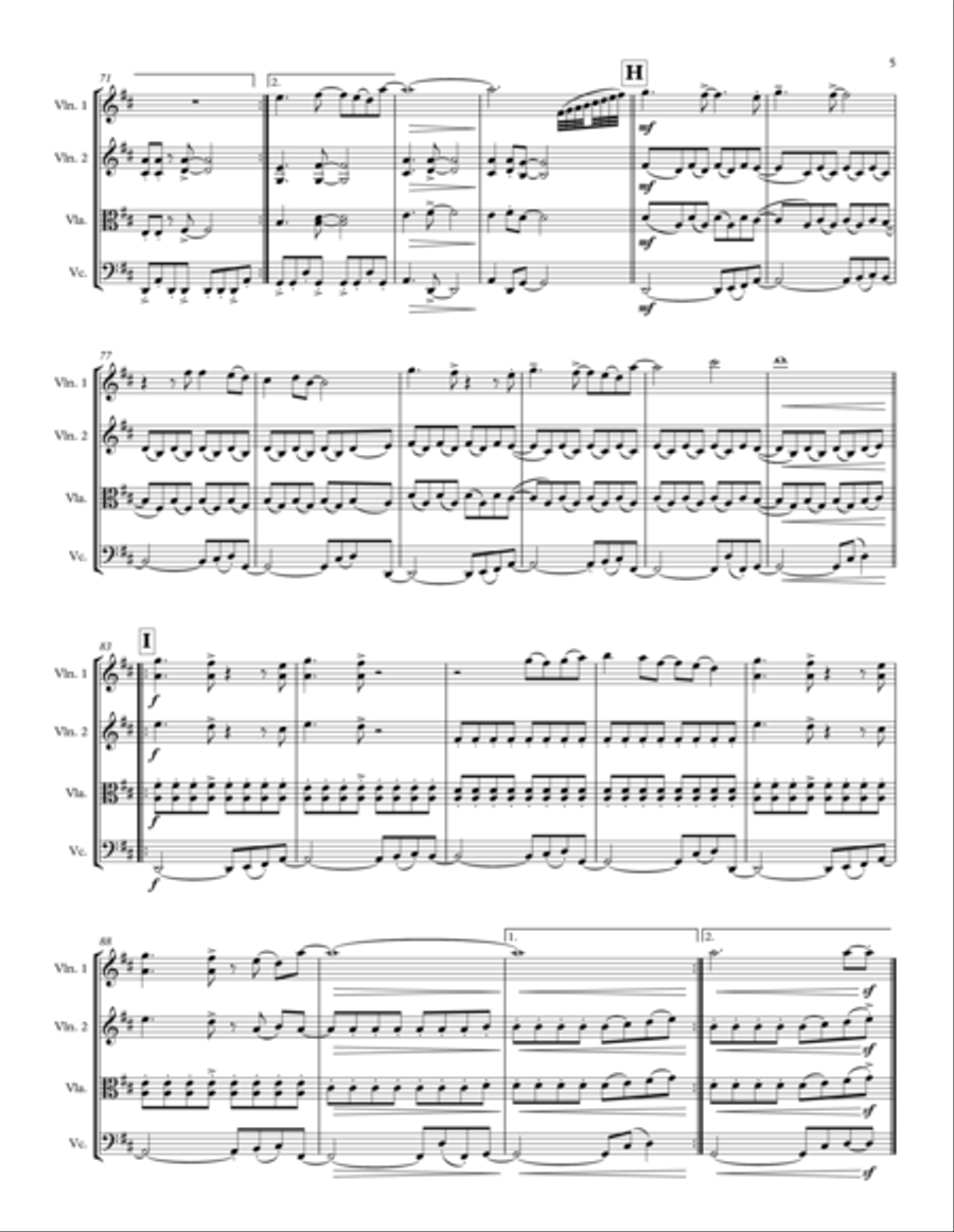 Don't Stop Believin' String Quartet scores gallery preview page 5