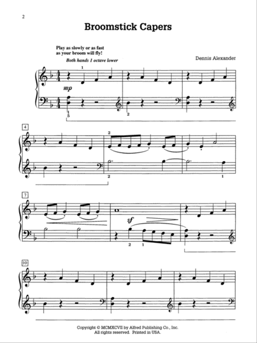 Broomstick Capers Broomstick Capers Easy Piano scores gallery preview page 2