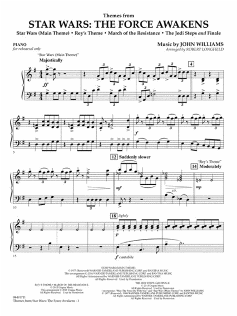 Themes from Star Wars: The Force Awakens String Orchestra scores gallery preview page 6